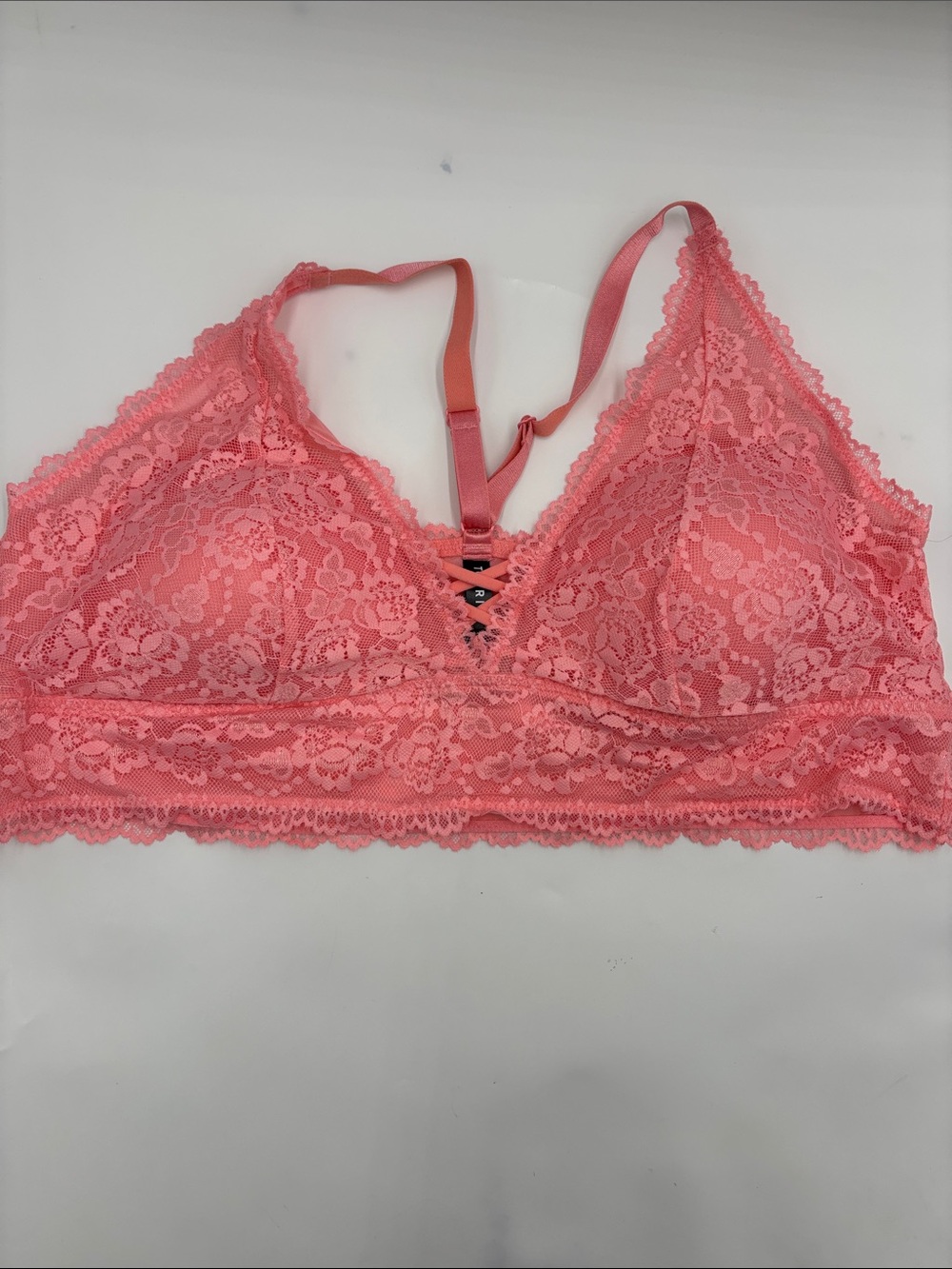 Torrid Lightly Lined XO Lace Bralette in Flamingo Pink